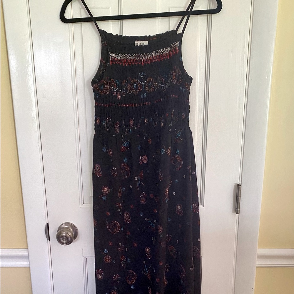 Monteau black summer maxi dress